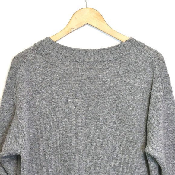 Athleta Wool Cashmere V Neck Long Sleeve Tunic Gray Sweater Cozy Minimalist M - Picture 11 of 16
